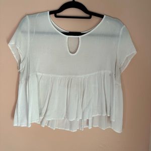 very flowy white top!